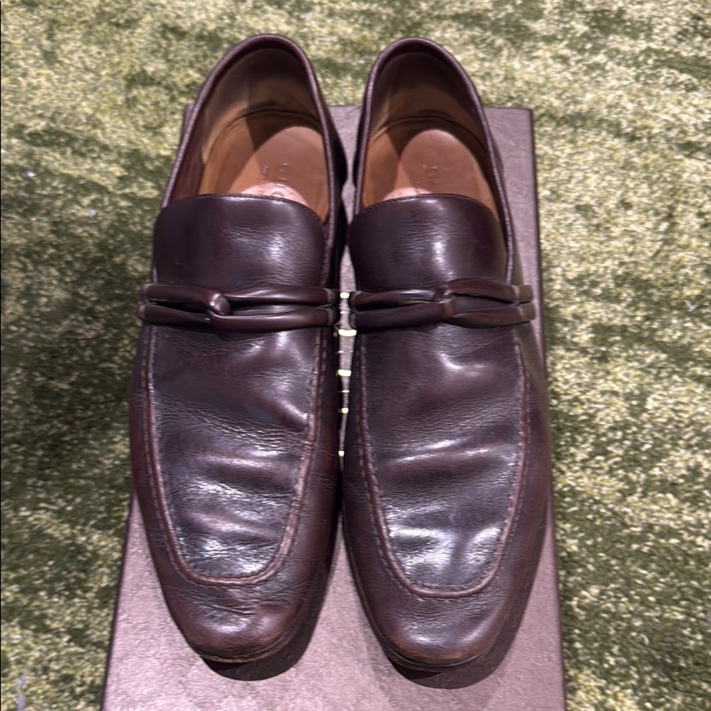 Gucci Brown Leather Slip-On Loafers